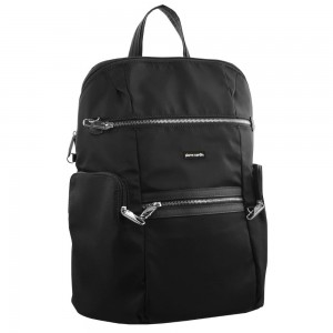 Anti-Theft Range Pierre Cardin Anti-Theft Backpack Travel Pretas | 4783-NVXMS