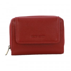 Bi-Fold Wallets Pierre Cardin Leather Compact Bi-Fold Tab Wallet Feminino Vermelhas | 3985-UJEMK