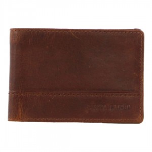 Bi-Fold Wallets Pierre Cardin Leather Slimline Bi-Fold Wallet Masculino Marrom | 6923-BPZFJ