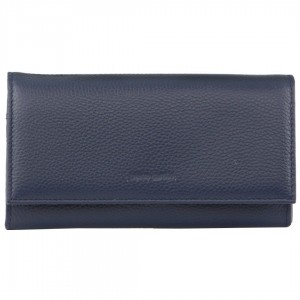 Bi-Fold Wallets Pierre Cardin Rustic Leather Wallet Feminino Azul Marinho | 4309-RIJTF