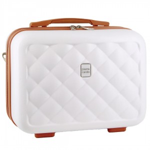 Bolsa De Cosméticos Pierre Cardin Hard Shell Beauty Case Travel Branco | 8123-WMQLV