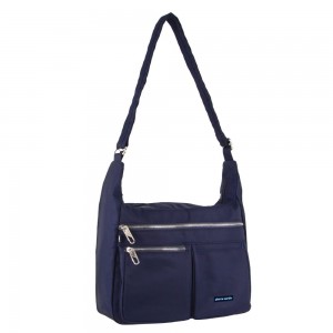 Bolsas Crossbody Pierre Cardin Anti-Theft Cross Body Bag Feminino Azul Marinho | 7095-JOFZG