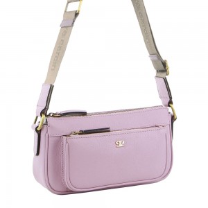 Bolsas Crossbody Pierre Cardin Couro Cross-Body Bag Feminino Rosa | 7083-HNROE