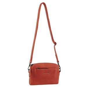 Bolsas Crossbody Pierre Cardin Couro Cross-Body Bag Feminino Laranja | 6729-NFYKB