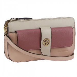 Bolsas Crossbody Pierre Cardin Leather Crossbody Clutch Bag Feminino Rosa | 0971-TUJEA