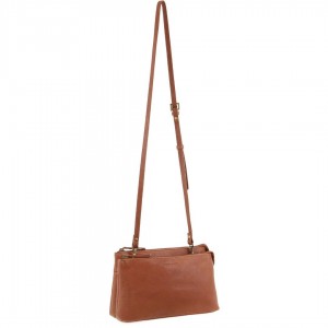 Bolsas Crossbody Pierre Cardin Leather Crossbody Bag Feminino Marrom | 6598-NIYTD