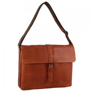 Bolsas Crossbody Pierre Cardin Leather Flap-over Computer Bag Feminino Marrom | 4176-WGQXS