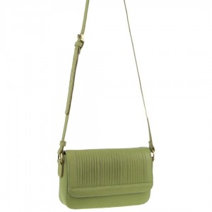 Bolsas Crossbody Pierre Cardin Leather Pleated Design Crossbody Bag Feminino Leaf | 6275-IKEUC