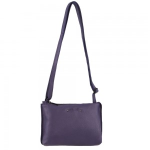 Bolsas Crossbody Pierre Cardin Leather Trendy Cross-Body Bag Feminino Roxo | 8524-BDATQ