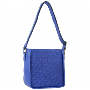 Bolsas Crossbody Pierre Cardin Woven Embossed Leather Cross-Body Bag Feminino Azul Marinho Azuis | 9125-KOSQB