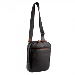 Business Computer Bags Pierre Cardin Couro Cross-Body Bag Masculino Pretas | 6471-UKOME