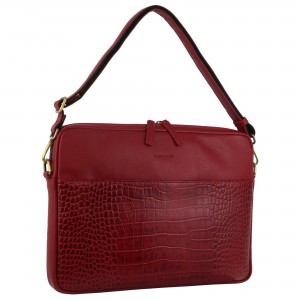 Business Computer Bags Pierre Cardin Croc-Embossed Leather Business Computer Bag Masculino Vermelhas | 9824-QVAKP