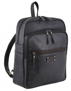 Business Computer Bags Pierre Cardin Vintage Leather Laptop Backpack Masculino Pretas | 7958-AVCPK