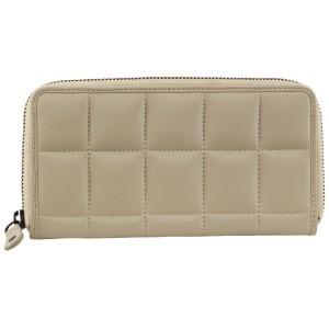 Carteira Com Zíper Pierre Cardin Italian Pleated Leather Zip Wallet Feminino Cement | 9710-TULCA