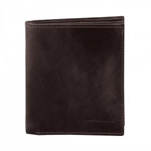 Carteira Trifold Pierre Cardin Rustic Leather Tri-Fold Wallet Masculino Marrom | 7489-TVKSA