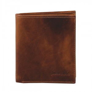 Carteira Trifold Pierre Cardin Rustic Leather Tri-Fold Wallet Masculino Marrom | 5416-AJTOK