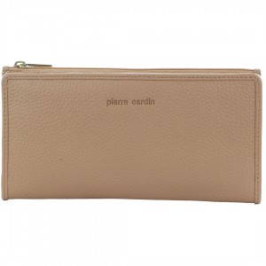 Carteiras Grandes Pierre Cardin Genuine Leather Bi-Fold Wallet Feminino Luz Marrom | 3467-WIQBE