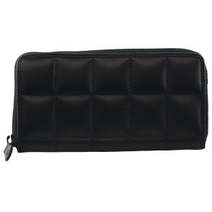 Carteiras Grandes Pierre Cardin Italian Pleated Leather Zip Wallet Feminino Pretas | 7594-FVACM