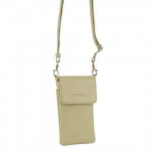 Carteiras Grandes Pierre Cardin Leather Phone Cross-Body Bag Feminino Marrom | 8790-DLBCO