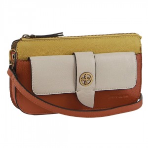 Clutch Pierre Cardin Leather Crossbody Clutch Bag Feminino Bege | 0293-TPABY