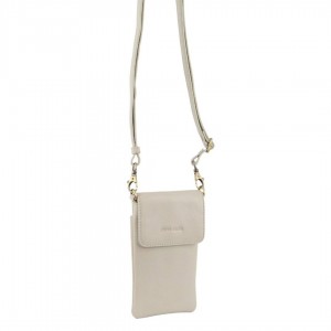 Clutch Pierre Cardin Leather Phone Cross-Body Bag Feminino Bege | 1372-HPKLZ