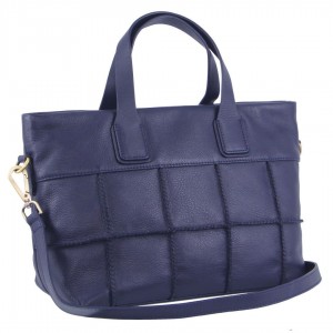 Handbags Pierre Cardin Leather Stitch-design Handbag Feminino Azul Marinho | 0891-LFWXU