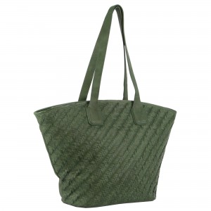 Handbags Pierre Cardin Woven Embossed Leather Shoulder Bag Feminino Verdes | 9087-QKRLP