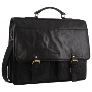 Laptop Pierre Cardin Leather Business Computer Bag Travel Pretas | 4026-PWLBH