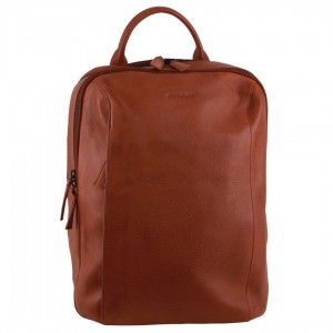 Laptop Pierre Cardin Leather Business Laptop Backpack Travel Marrom | 3279-AMTKQ