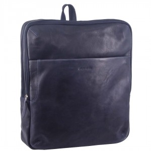 Laptop Pierre Cardin Rustic Leather Backpack Travel Midnight | 8172-FYTEL