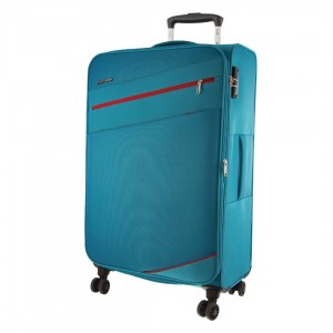 Large Cases Pierre Cardin 76cm LARGE Soft Shell Suitcase Travel Turquesa | 8913-WZIOX