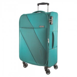 Large Cases Pierre Cardin 78cm LARGE Soft Shell Suitcase Travel Turquesa | 3725-GRWZA