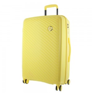 Malas De Viagem Pierre Cardin 65cm Medium Hard-Shell Suitcase Travel Amarelas | 0329-TCISQ