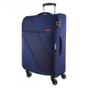 Malas De Viagem Pierre Cardin 68cm MEDIUM Soft-Shell Suitcase Travel Azul Marinho | 9473-FUNZG