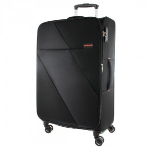 Malas De Viagem Pierre Cardin 78cm LARGE Soft Shell Suitcase Travel Pretas | 7624-WLENS