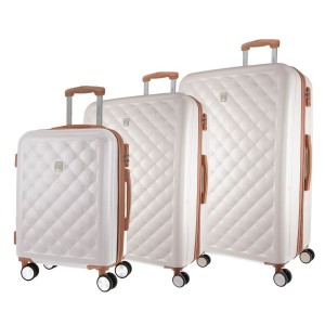 Malas De Viagem Pierre Cardin Hard Shell 3-Piece Luggage Set Travel Branco | 3751-FEMOS