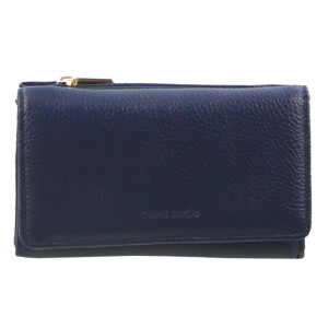 Medium Wallets Pierre Cardin Leather Tri-Fold Wallet Feminino Azul Marinho | 2154-WOUCP