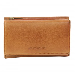 Medium Wallets Pierre Cardin Leather Tri-Fold Wallet Feminino Marrom | 8640-CXGSV