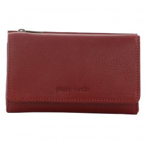 Medium Wallets Pierre Cardin Leather Tri-Fold Wallet Feminino Vermelhas | 9375-CKEDZ