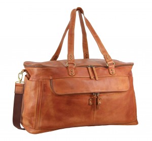 Overnight Bags Pierre Cardin Burnished Leather Multi-Compartment Overnight Bag Masculino Marrom | 0642-ULKJC