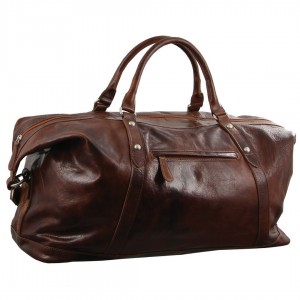 Overnight Bags Pierre Cardin Rustic Leather Business Overnight Bag Masculino Marrom | 4861-HDPBY