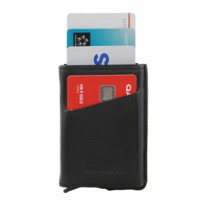 Porta Cartões Pierre Cardin Leather Smart Slide Card Holder Tab Wallet Masculino Pretas | 3910-QYLPN