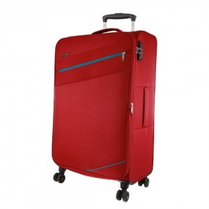 Soft Shell Cases Pierre Cardin 76cm LARGE Soft Shell Suitcase Travel Vermelhas | 2940-QISGM