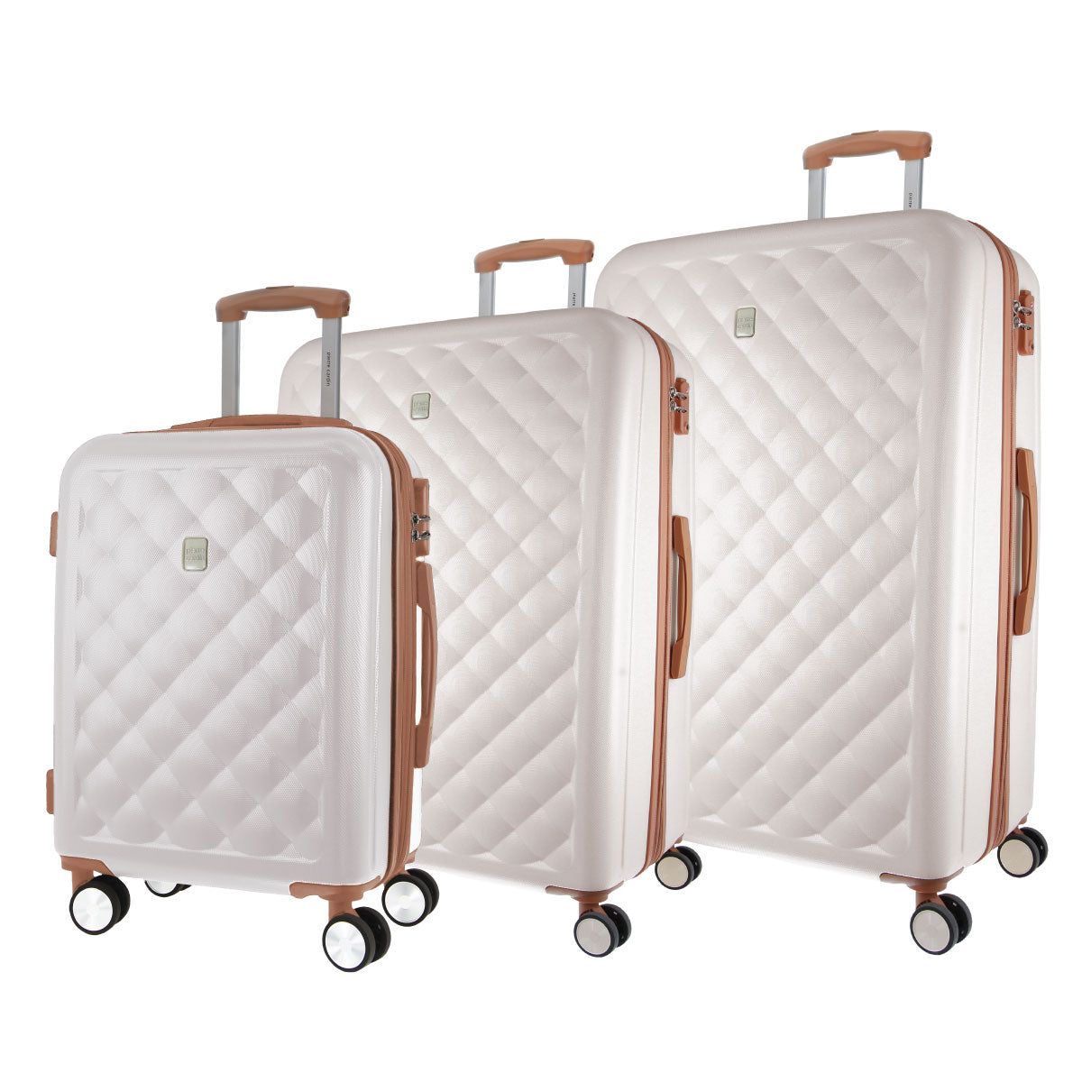 3-Piece Sets Pierre Cardin Hard Shell 3-Piece Luggage Set Travel Branco | 8904-PVQGR