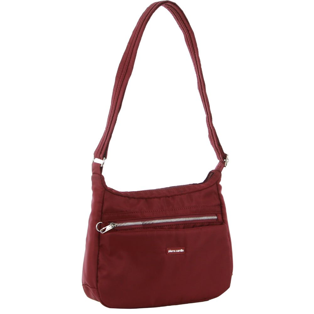 Anti-Theft Range Pierre Cardin Anti-Theft Cross Body Bag Travel Bordeaux | 2104-EBTLZ