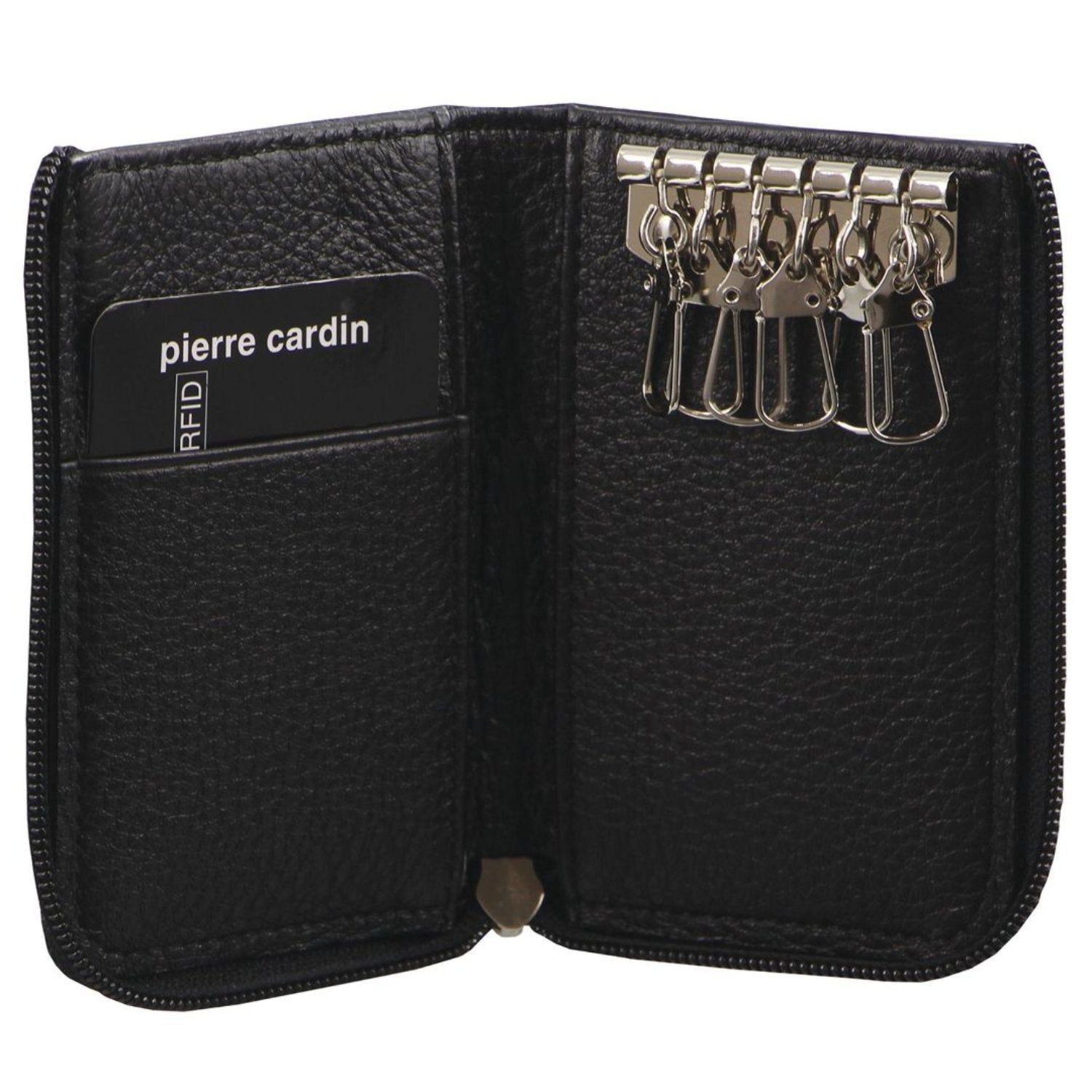 Bi-Fold Wallets Pierre Cardin Italian Leather Key + Credit Card Holder Masculino Pretas | 2857-KUWVX