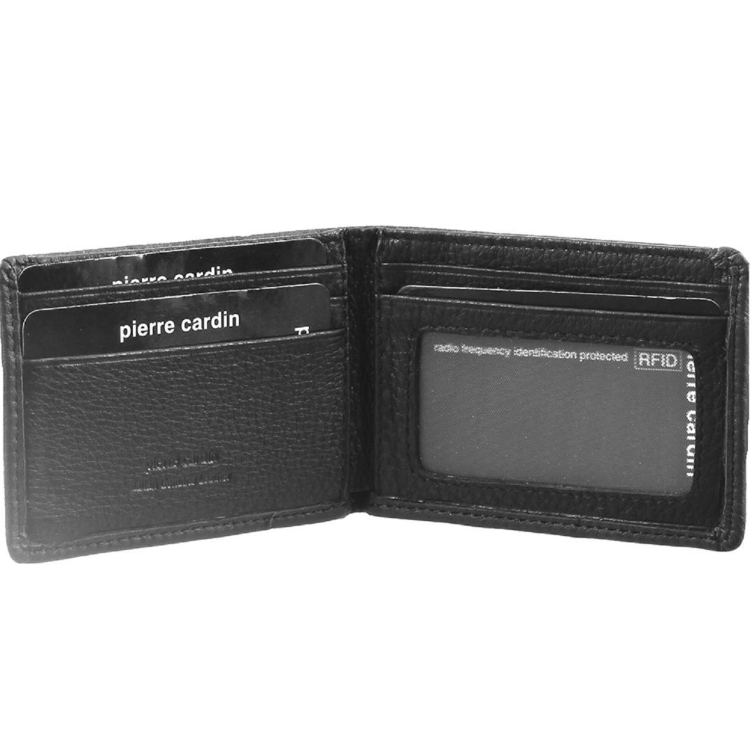 Bi-Fold Wallets Pierre Cardin Italian Leather Bi-Fold Wallet Masculino Pretas | 0127-ITYWC