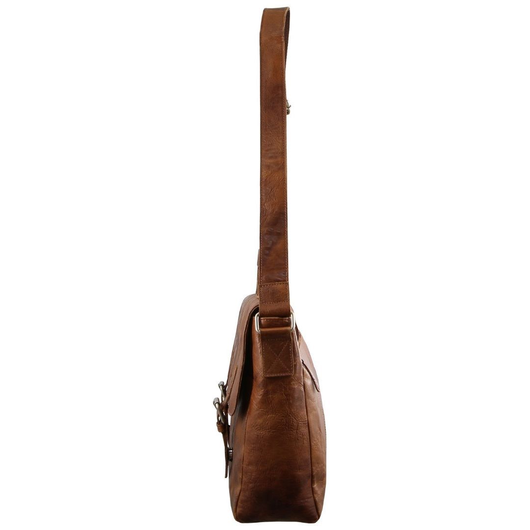 Bolsa Messenger Pierre Cardin Rustic Leather Computer Bag Masculino Marrom | 7968-ICWYE