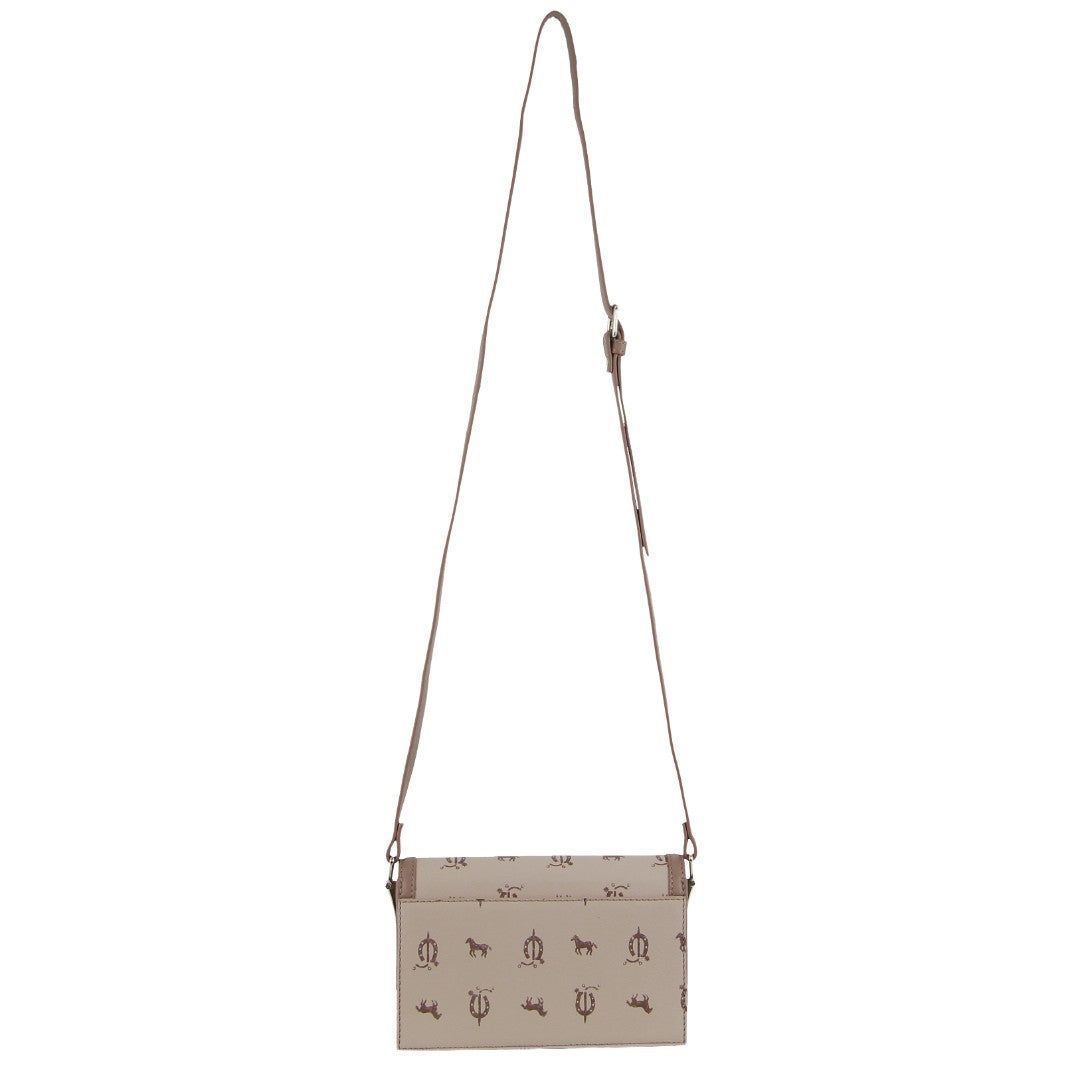 Bolsas Crossbody Pierre Cardin Canvas Print Leather Trim Flap Cross-Body Bag Feminino Bege | 1709-RZMCE