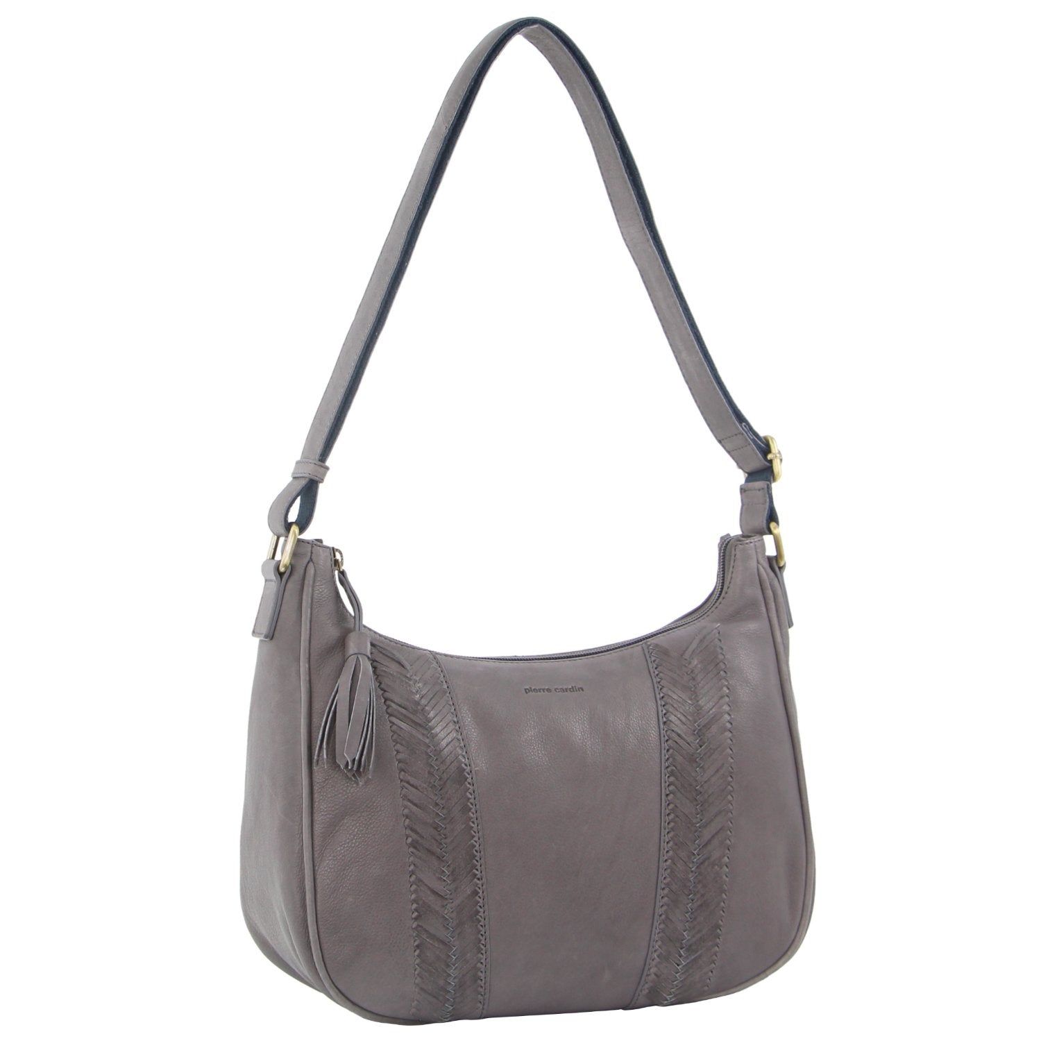 Bolsas Crossbody Pierre Cardin Herringbone Embossed Leather Tassle Crossbody Bag Feminino Turquesa | 1094-BLORG